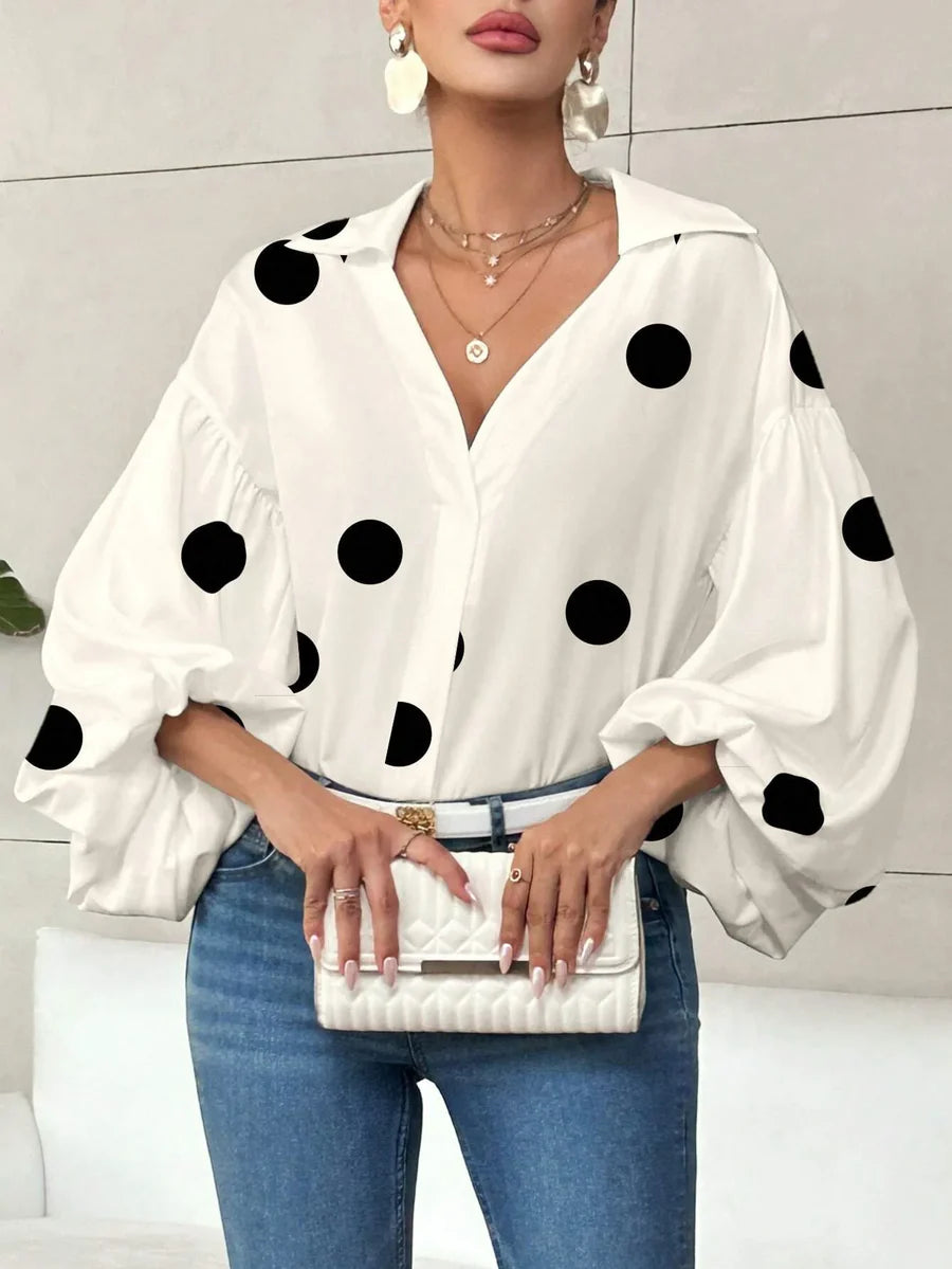 Boho a Pois — Stile Parigino Maniche a Sbuffo