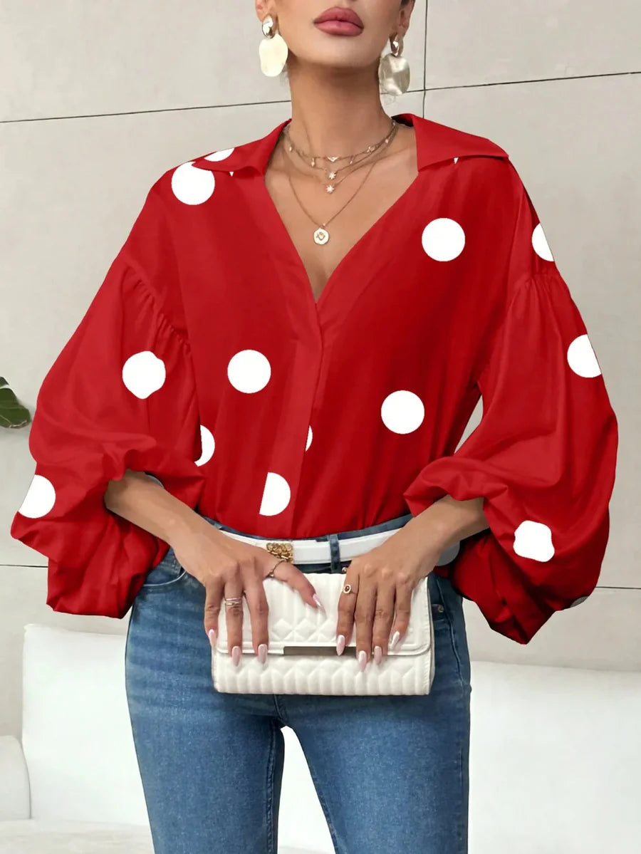 Boho a Pois — Stile Parigino Maniche a Sbuffo