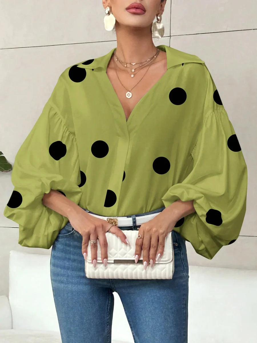 Boho a Pois — Stile Parigino Maniche a Sbuffo