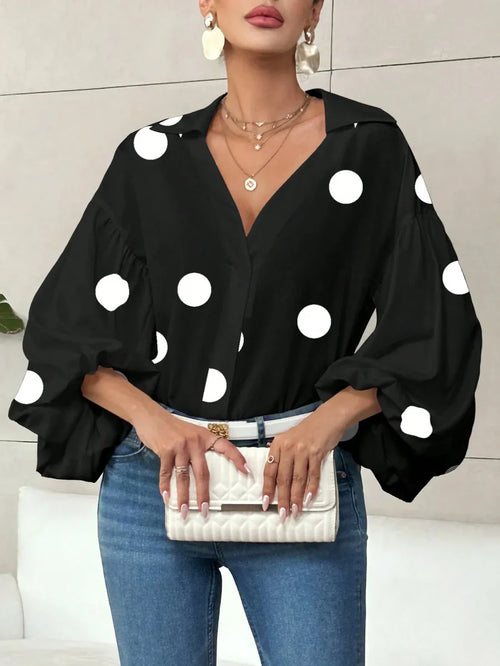 Boho a Pois — Stile Parigino Maniche a Sbuffo