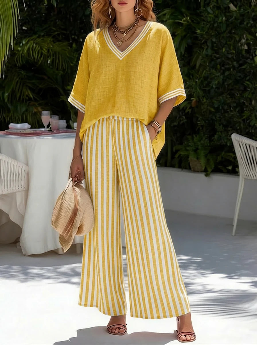 Completo Lino Estivo Donna Righe