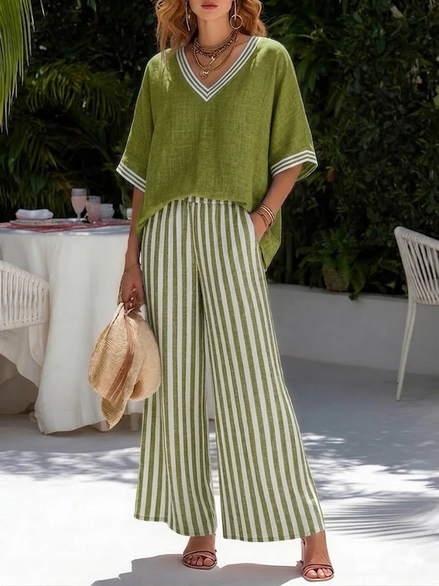 Completo Lino Estivo Donna Righe