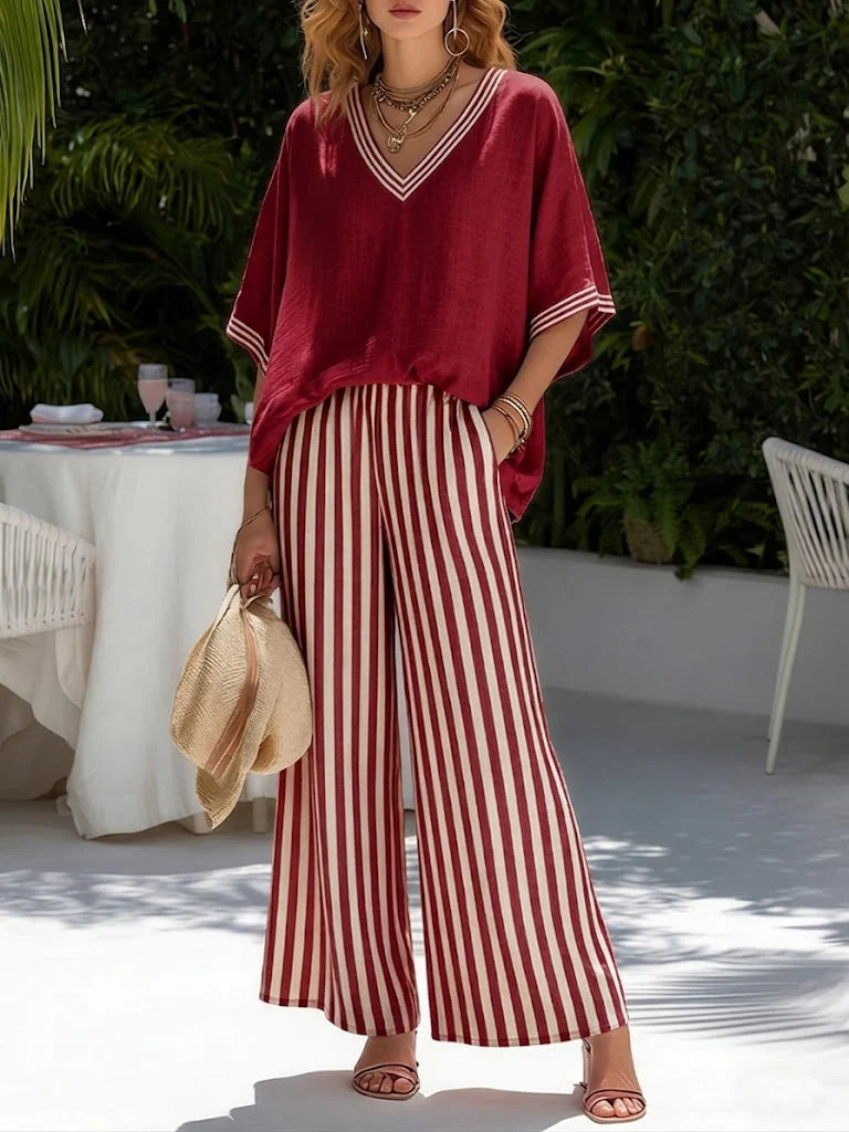 Completo Lino Estivo Donna Righe